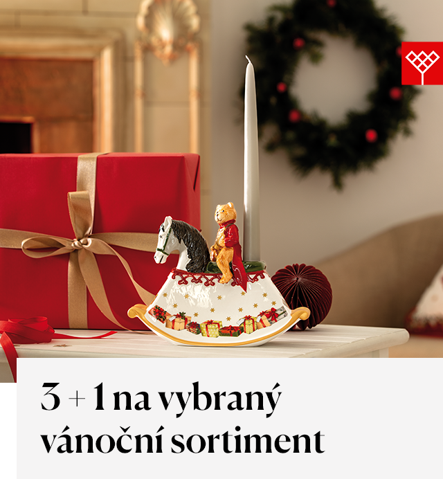Využijte akci 3 + 1 na vybraný vánoční sortiment Villeroy & Boch a Rosenthal a udělejte si letos Štědrý večer o něco kouzelnější.
