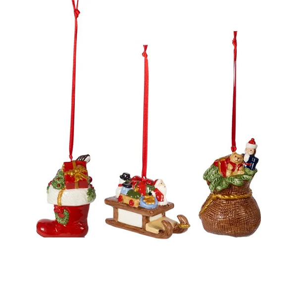 Villeroy & Boch Nostalgic Ornaments vánoční závěsná dekorace, dárky, 3 ks 14-8331-6685