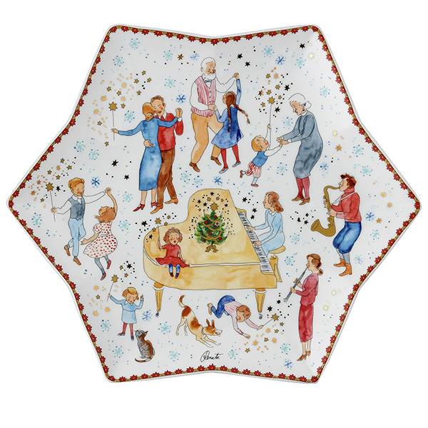Rosenthal Velký vánoční talíř ve tvaru hvězdy, Christmas Sounds, Ø 34 cm 02473-727448-25384