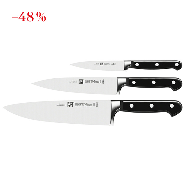 Zwilling Professional “S“ sada nožů, 3 ks (kuchařský, plátkovací, špikovací) 1002325