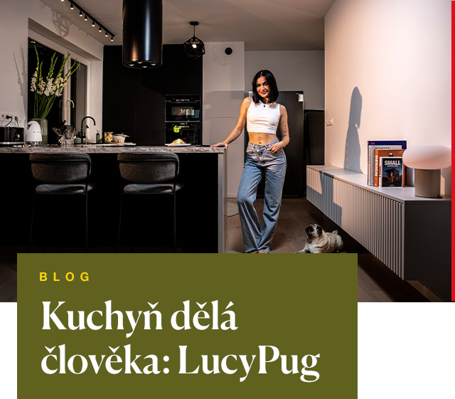 Dnes jsme zavítali na Slovensko, konkrétně do Bratislavy, za tvůrkyní kreativního obsahu, kterou mnozí z vás znají jako LucyPug. Pojďme společně nahlédnout do jejího bytu a zjistit, s kým bydlí a čím se doma a v kuchyni ráda obklopuje.