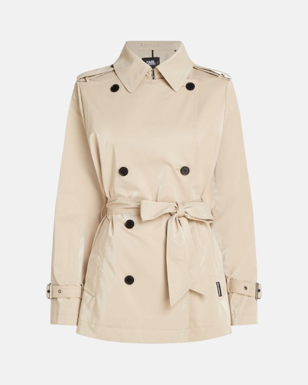 KABÁT KARL LAGERFELD COATED COTTON SHORT TRENCH